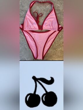 M/L L/L PINK By Frankies Bikinis Augusta Golden Hour Bikini Set Pink Red